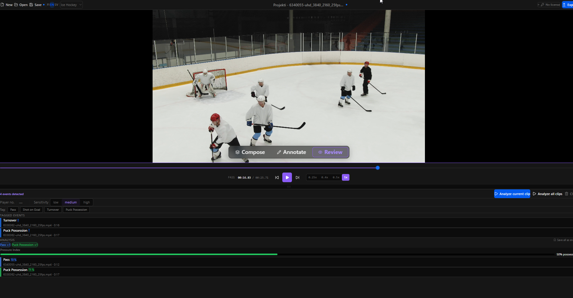 Event tagging in the Analyze tab