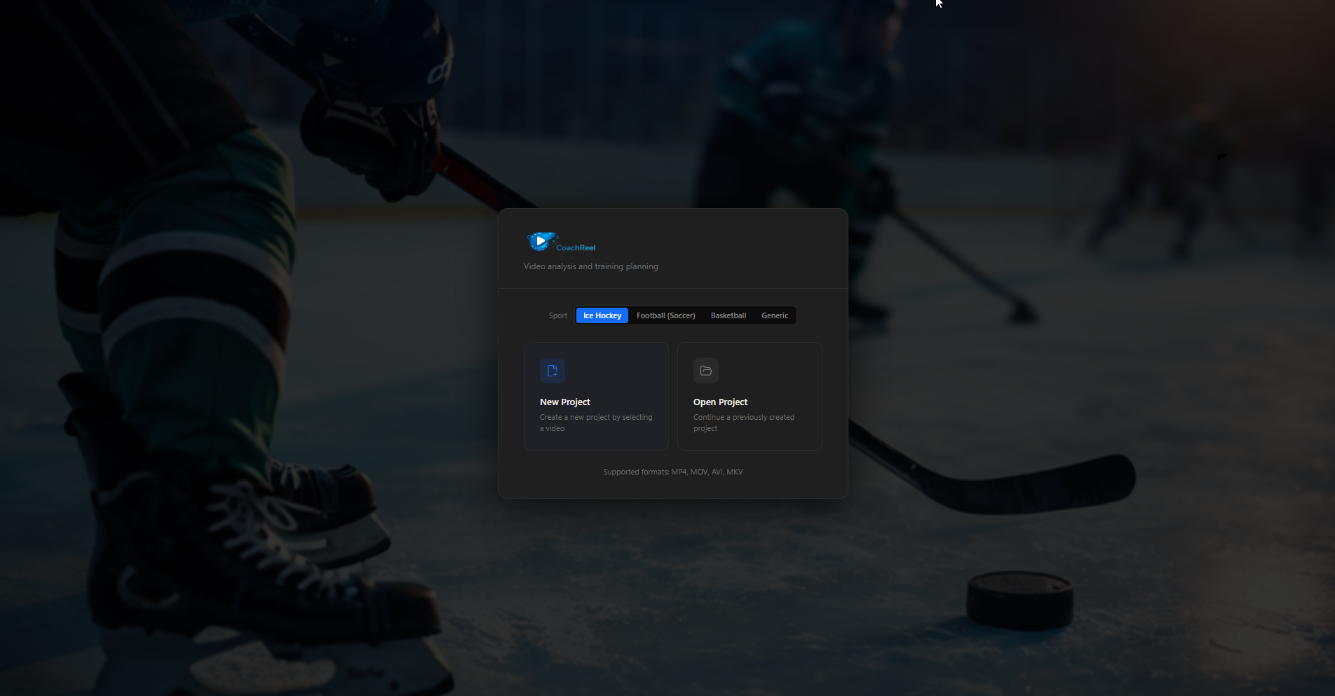 CoachReel welcome screen